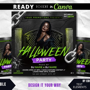Editable Flyer Template, Halloween Party Flyer, Costume Party Animated Halloween Flyer, Motion Flyer, Adult Halloween, Club Flyer, Nightclub