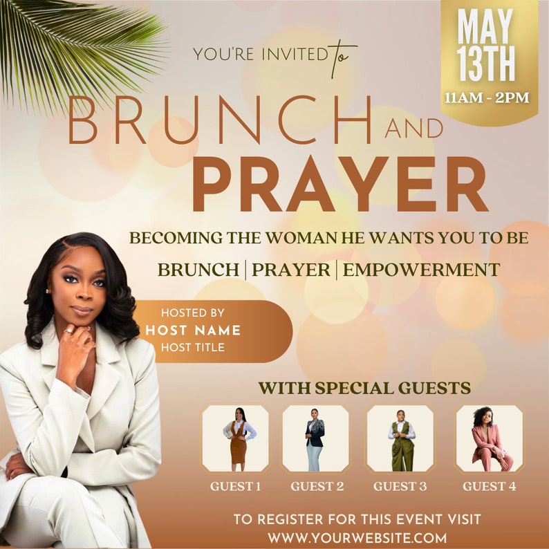 Editable Flyer Template Prayer Brunch Flyer Women's - Etsy