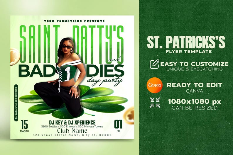 Editable Canva Flyer Template, St. Patricks Day Flyer, Instant Download ...