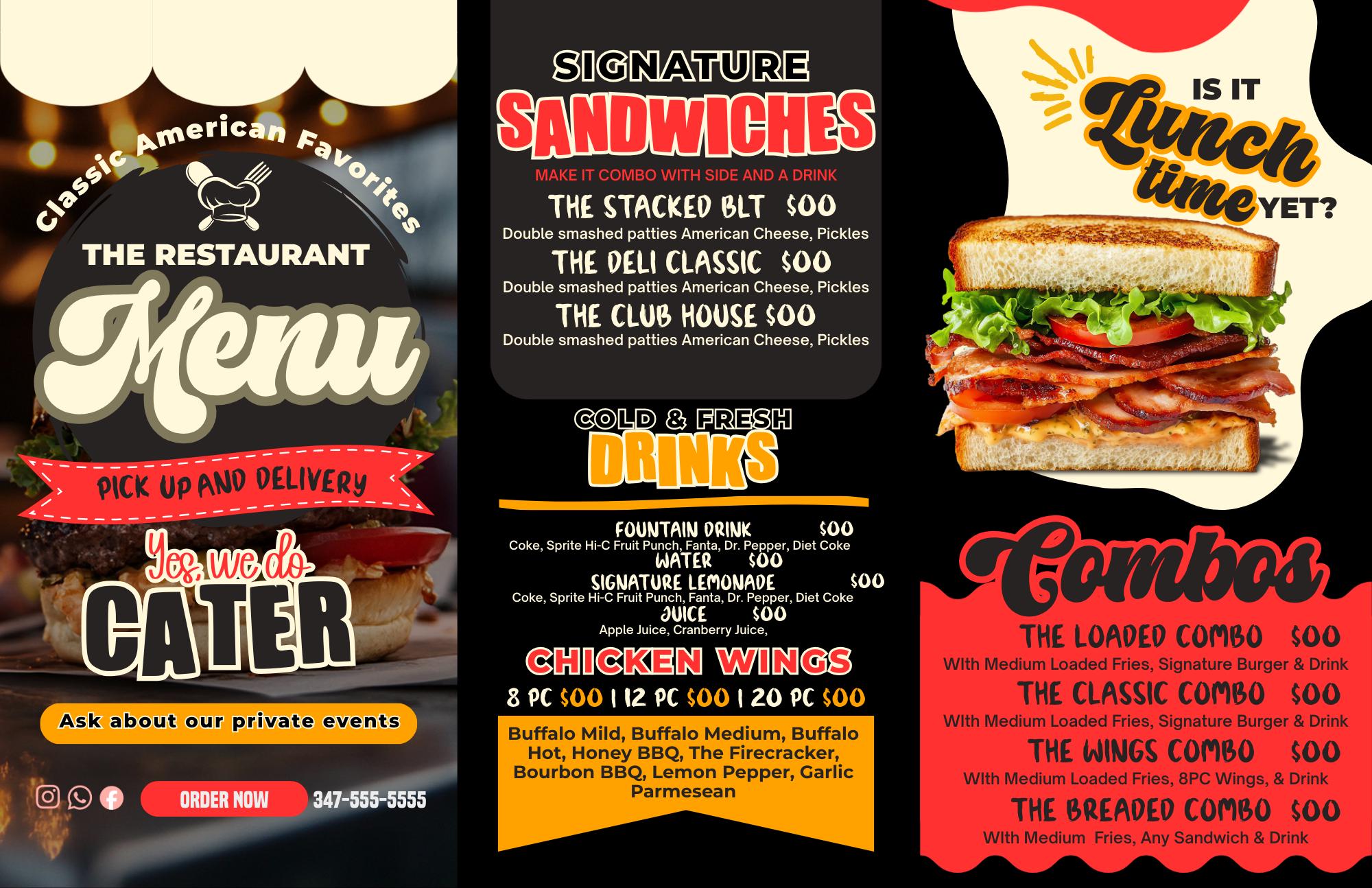 Menu Branded Premium Restaurant Branded Template, Editable Menu Template, Restaurant ...