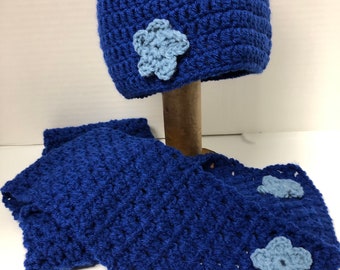 The Daisy beanie scarf set,ladies winter set,hand crocheted, boho fashion, unique gift