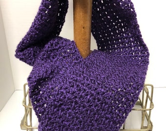 Violet Winter Scarf ,ladies cold weather accessories, hand crocheted, trendy fashion