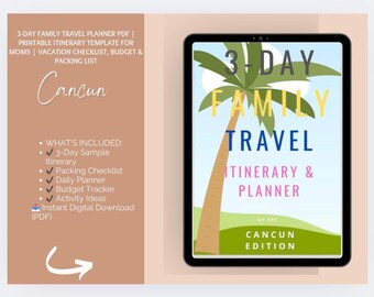 3-Day Family Travel Planner PDF | Printable Itinerary Template for Moms | Vacation Checklist, Budget & Packing List