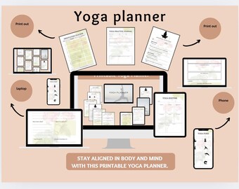 Yoga Planner PDF – Printable Self-Care & Meditation Journal | Daily Yoga Tracker, 30-Day Challenge, Digital Download