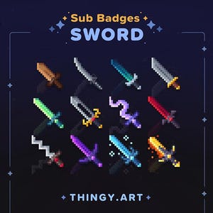 Sword Stream Badges for Twitch / YouTube / Discord || Bit Badges || Sub Badges || Loyalty Badges || Discord Roles