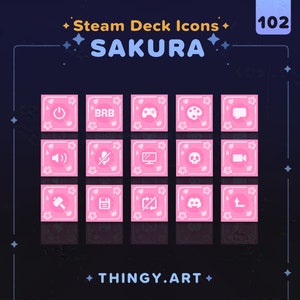 Sakura Stream Deck Icon Pack || 103 Pink Flower Icon Set for Elgato Stream Deck || Twitch Assets