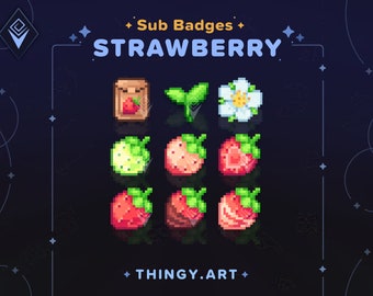 Strawberry-badges voor Twitch/YouTube/Discord || Bitbadges || Subbadges || Loyaliteitsbadges || Discord-rollen
