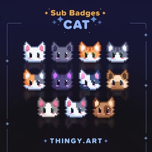 Cat Stream Badges for Twitch / YouTube / Discord || Bit Badges || Sub Badges || Loyalty Badges || Discord Roles