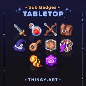 Tabletop Stream Badges for Twitch / YouTube / Discord || Bit Badges || Sub Badges || Loyalty Badges || Discord Roles