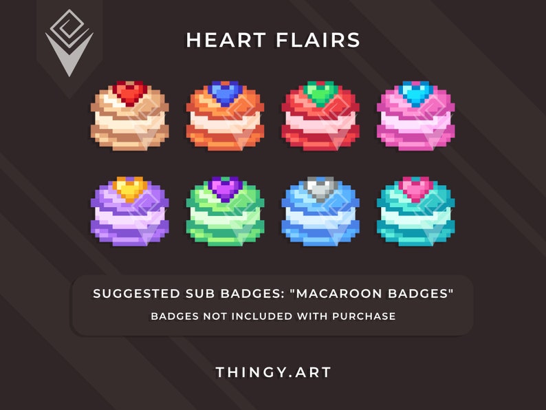 Heart Twitch Badge Flairs Twitch Sub Badges Twitch Sub Etsy