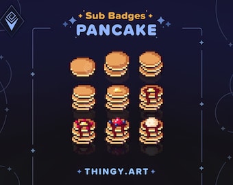 Pancake Stream Badges for Twitch / YouTube / Discord || Bit Badges || Sub Badges || Loyalty Badges || Discord Roles