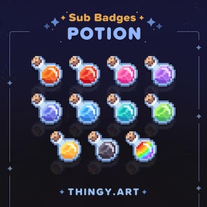 Potion Stream Badges for Twitch / YouTube / Discord || Bit Badges || Sub Badges || Loyalty Badges || Discord Roles