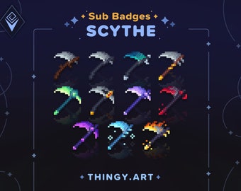 Scythe Stream Badges for Twitch / YouTube / Discord || Bit Badges || Sub Badges || Loyalty Badges || Discord Roles