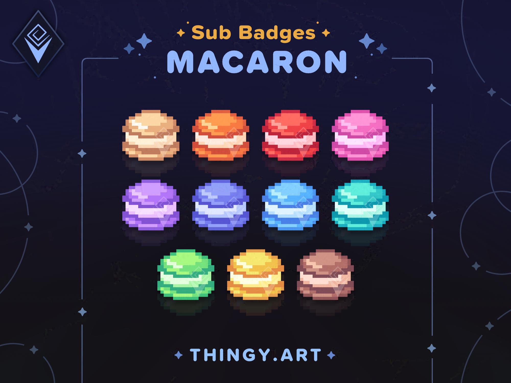 Macaron Stream Badges for Twitch / Youtube / Discord || Bit Badges ...