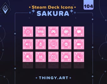 Sakura Stream Deck Icon Pack || 104 Pink Flower Icon Set for Elgato Stream Deck || Twitch Assets