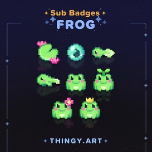 Frog Stream Badges for Twitch / YouTube / Discord || Bit Badges || Sub Badges || Loyalty Badges || Discord Roles