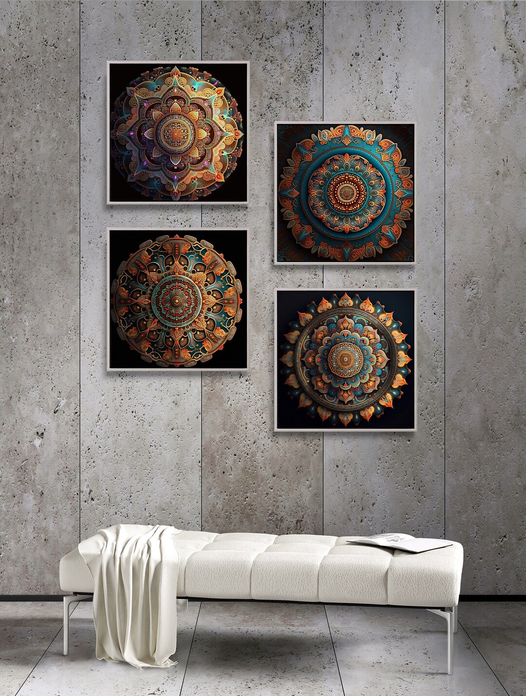 4, Mandala Wall Art, Mandala Wall Art, Mandala Art, Wall Decor Mandala