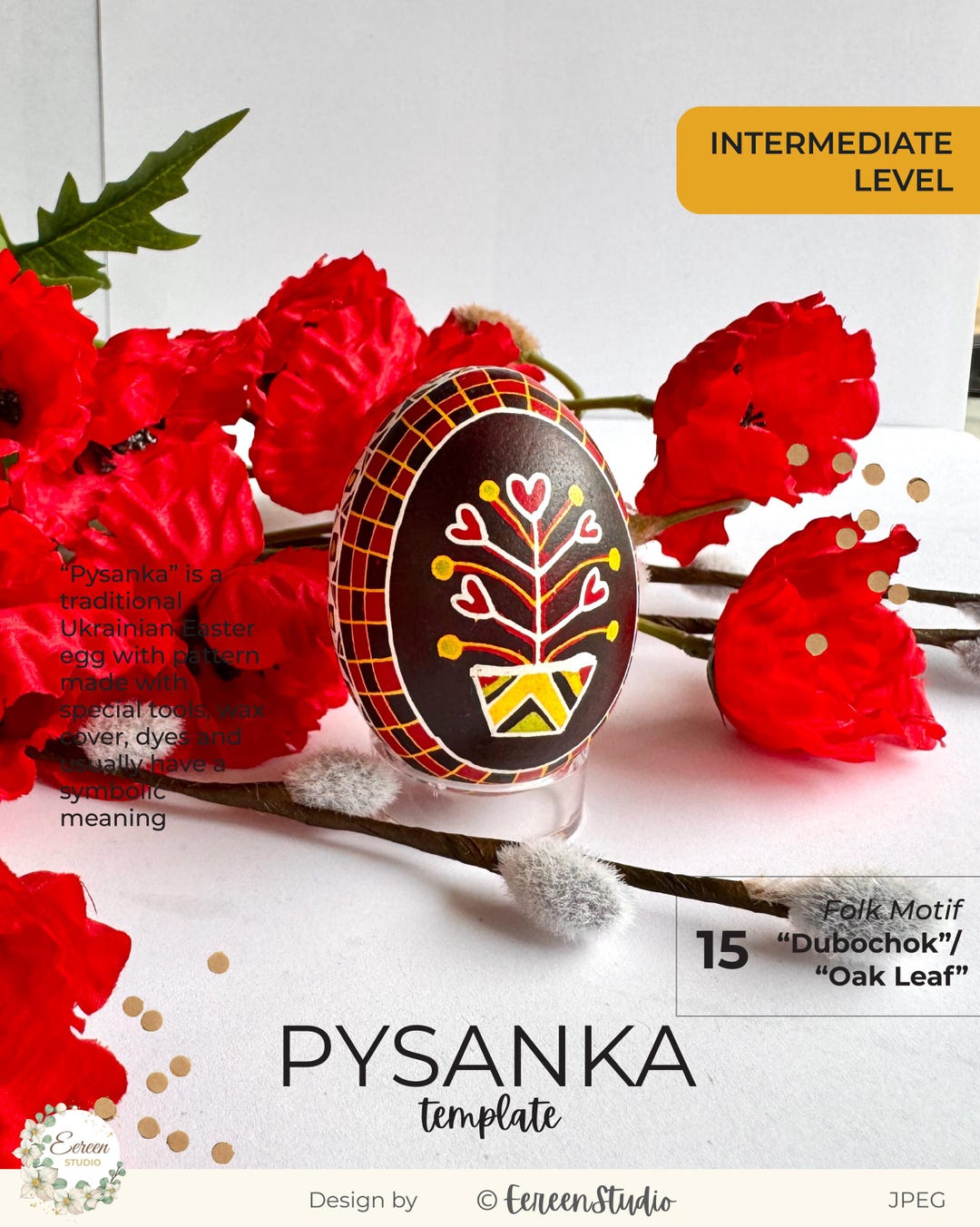 Pysanka Pattern Template | DIY Ukrainian Easter Egg (digital Download ...