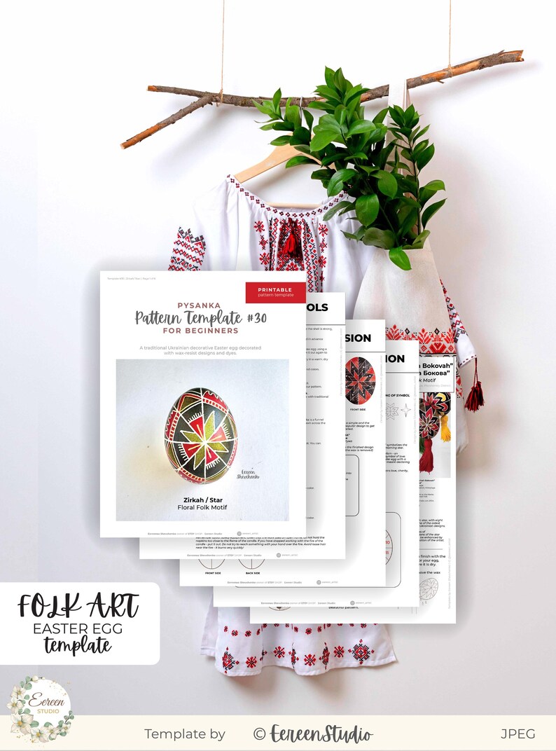 Pysanka Pattern Template | DIY Ukrainian Easter Egg (digital Download ...