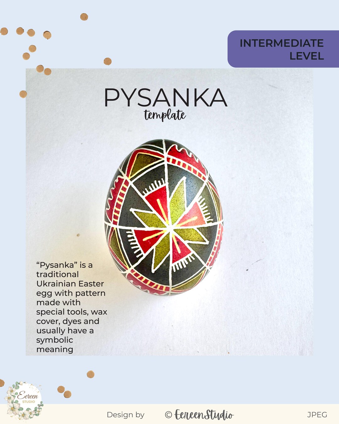 Pysanka Pattern Template | DIY Ukrainian Easter Egg (digital Download ...