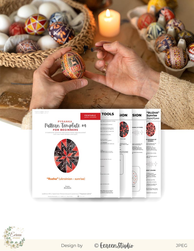 Pysanka Pattern Template | DIY Ukrainian Easter Egg (digital Download ...