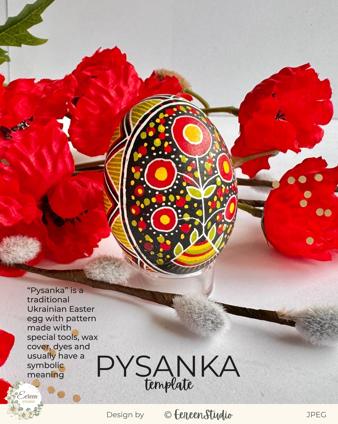 Pysanka Pattern Template | DIY Ukrainian Easter Egg (digital Download ...