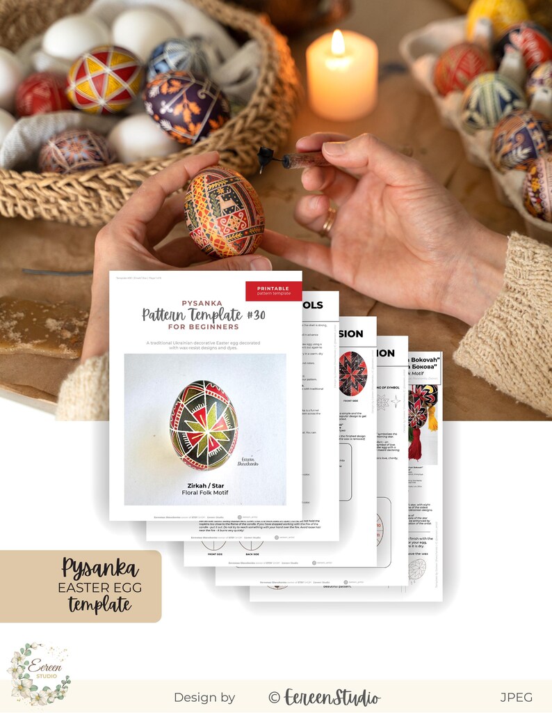 Pysanka Pattern Template | DIY Ukrainian Easter Egg (digital Download ...