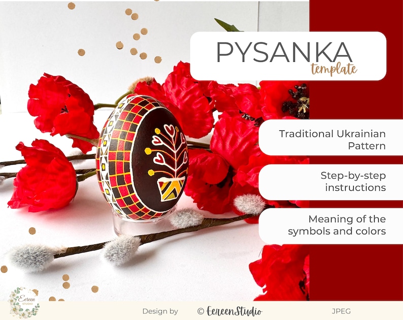 Pysanka Pattern Template | DIY Ukrainian Easter Egg (digital Download ...