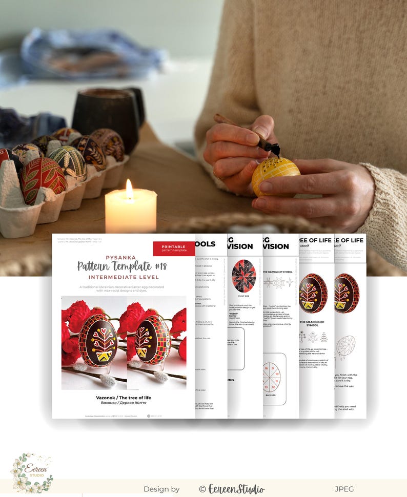 Pysanka Pattern Template | DIY Ukrainian Easter Egg (digital Download ...