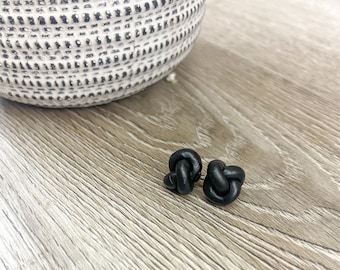 Lightweight clay earring, hypoallergenic earrings, handmade stud earrings, polymer clay earrings, nickel free earrings, knotted clay earring