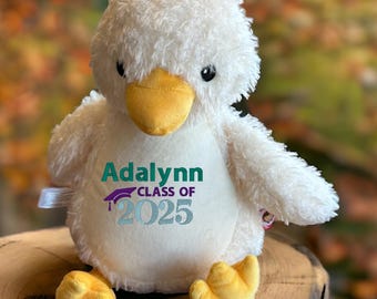 Personalized Duck Stuffed Animal, Personalized Graduation Gift, Graduation Stuffed Animal, Customized stuffed animal, Graduate Gift