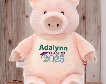 Cerdito de peluche personalizado, Regalo de graduación personalizado, Peluche de graduación, Peluche personalizado, Regalo para graduados