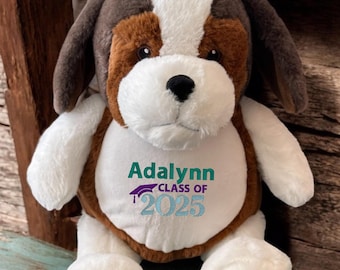 Peluche de perro personalizado, regalo de graduación personalizado, peluche de graduación, peluche personalizado, regalo de graduación