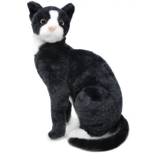 Peluche personnalisée, cadeaux pour bébé fille/garçon chat noir personnalisé, peluche personnalisée, cadeau fille de fleur, cadeau nouveau-né