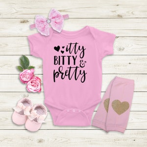 Itty Bitty and Pretty Bodysuit, Custom Baby Bodysuit, Baby Shower Gift, Cute Bodysuit, Baby Boy Bodysuit, Baby Girl Clothes