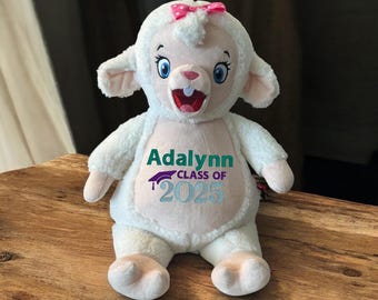 Cordero de peluche personalizado, regalo de graduación personalizado, peluche de graduación, peluche personalizado, regalo de graduación