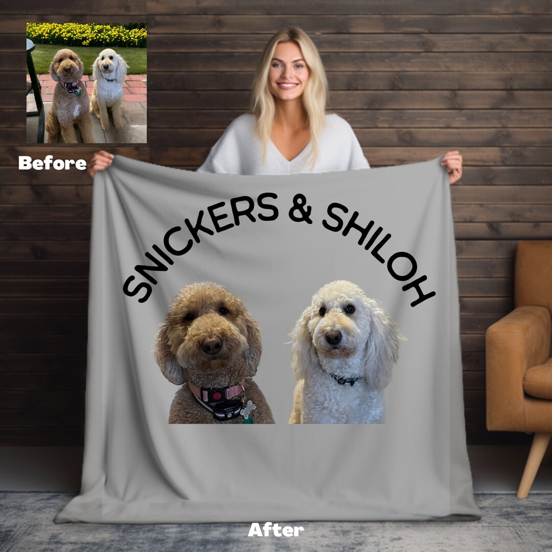 Custom Dog Blanket, Personalized Photo Blanket, Customizable Pet ...