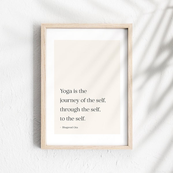 Yoga Poster, Yoga is the journey, Mantra Poster, Achtsamkeit, Mantras und Meditation, Yoga Art, Kunstdruck, Posterleiste