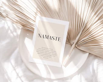 Namaste kaart, yogakaart, cadeau, Namaste spreuk, Din A6