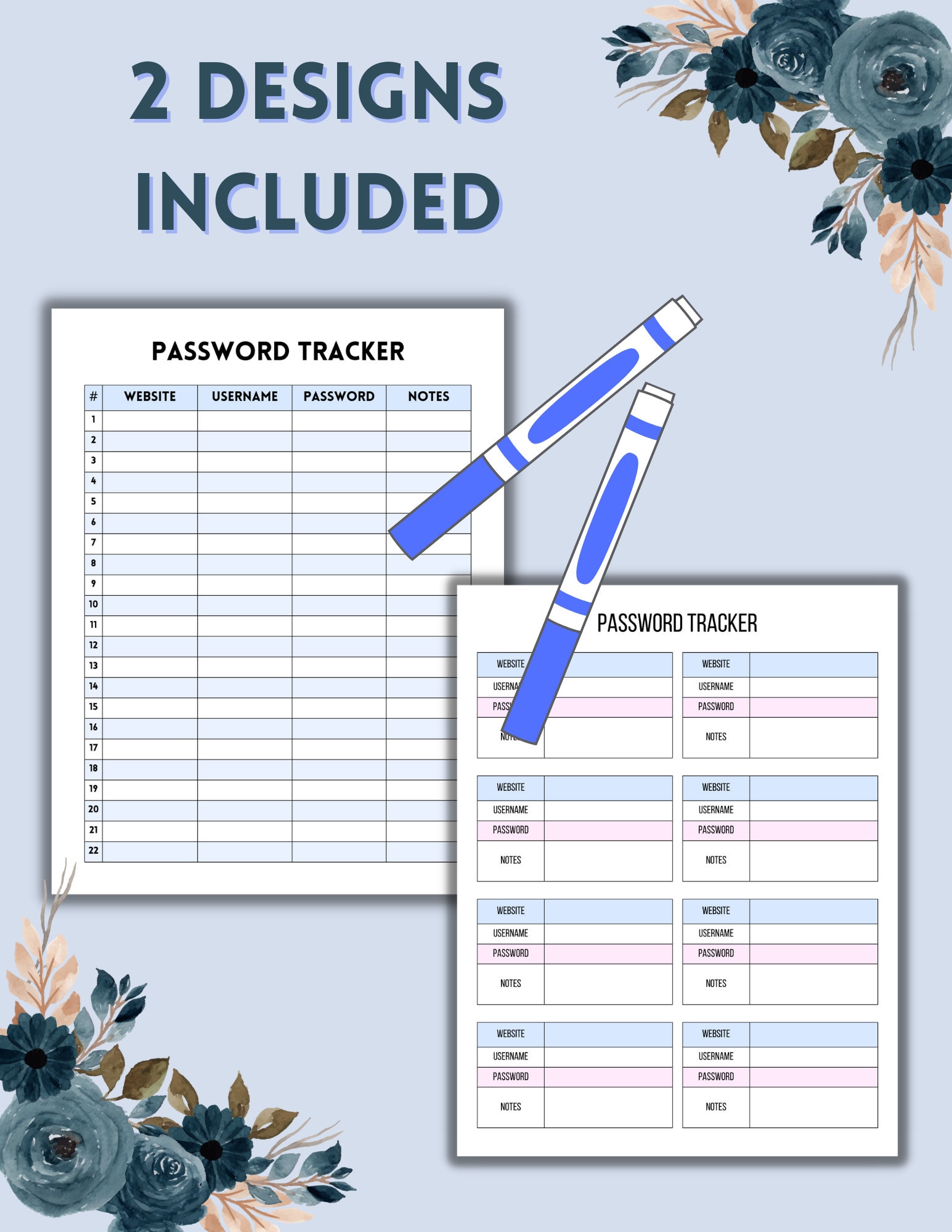 Password Tracker | Password Log | Printable - Etsy