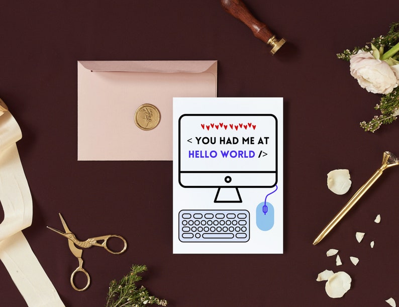 Funny Valentine Card for Computer Geek | Nerdy Card for Programmer ...