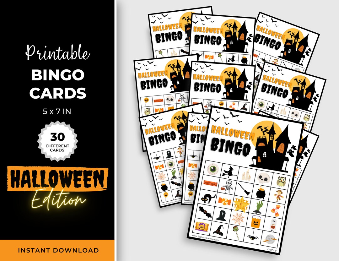 Printable Halloween Bingo Game for Family Fun and Spooky - Etsy