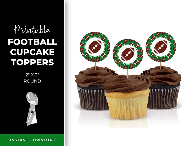 Printable Football Cupcake Toppers Etsy