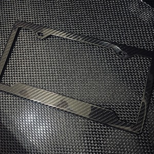 100% Real Carbon Fiber License Plate Frame With Custom Decal