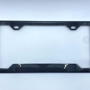 Moldura de placa de licença de fibra de carbono genuína com decalque personalizado