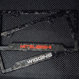 100% Forged carbon license plate frame w/personalized logo/color