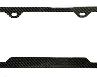 Genuine Real Carbon Fiber License Plate Frame With Custom Decal