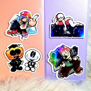 FNF BF, GF, Pico, Skid & Pump | Getting Freaky | Glossy 3-Inch Vinyl Stickers