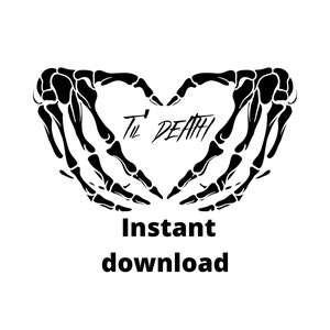 Jusqu'à la mort des mains du squelette en téléchargement numérique svg pdf jpeg png