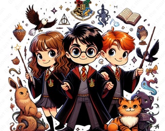 Wizard characters png, Wizard school clipart, Magic school characters, instant download